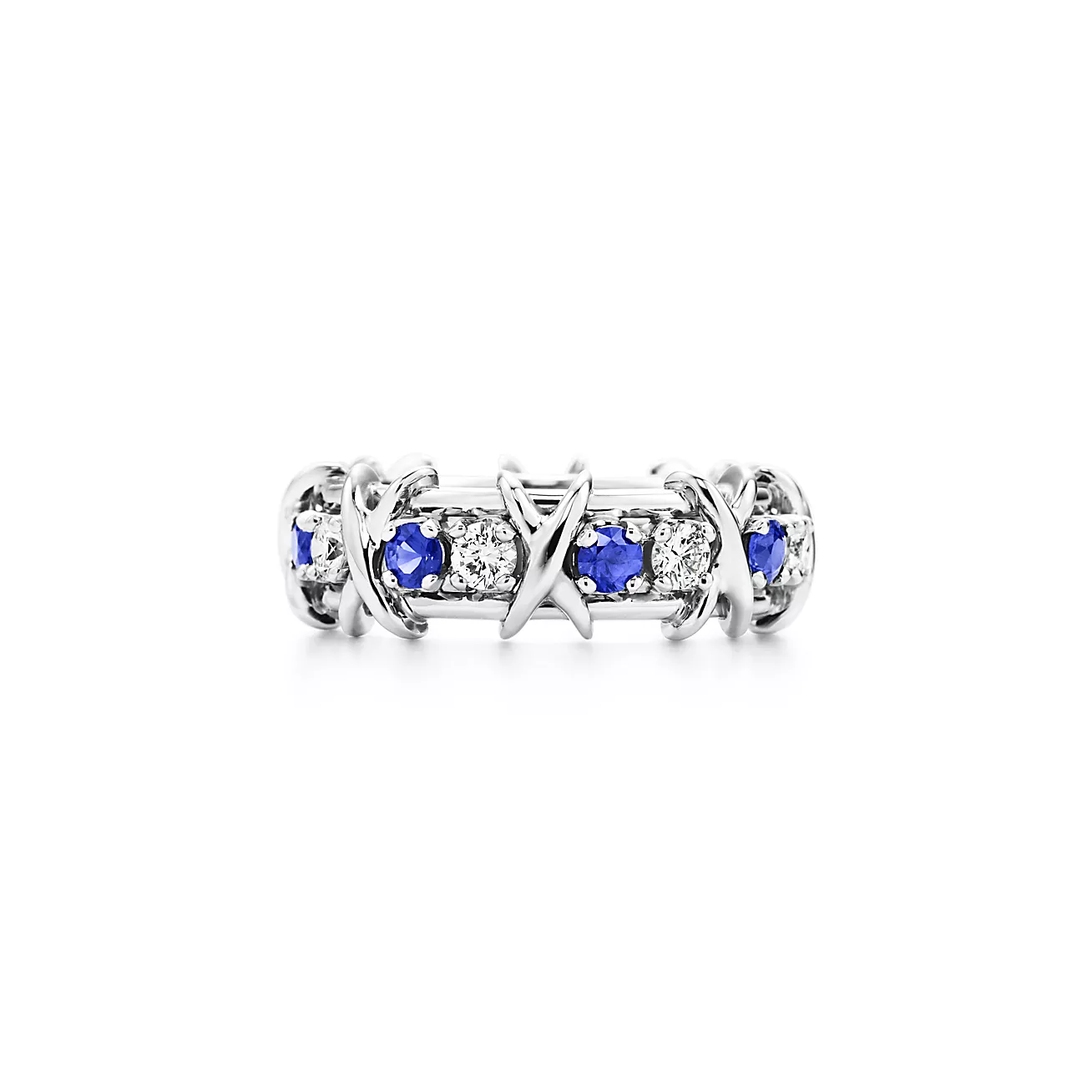 Sixteen Stone by Tiffany Ring with Diamonds and Sapphires