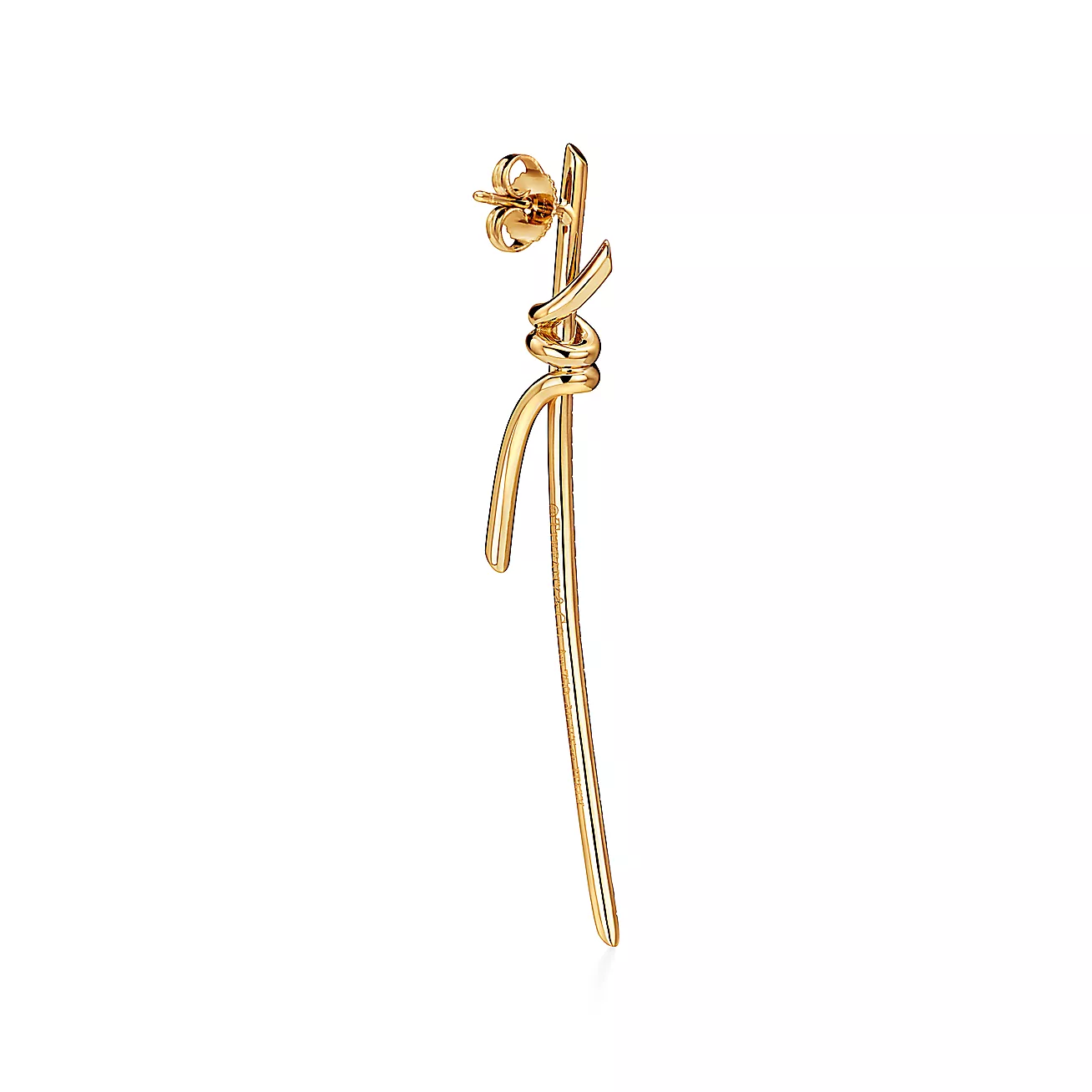 Tiffany Knot Drop Earrings in Yellow Gold with Diamonds - Image 3